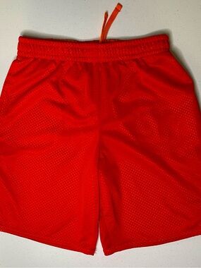 Boys Husky Large Size 10-12 Red & Orange Athletic Mesh Shorts